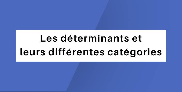 les determinants et leurs categories